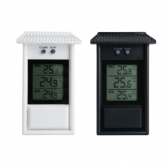 Waterproof Thermometer Garden GreenHouse Wall Temperature Measurement Max Min Value Display WHITE & BLACK -20~50C