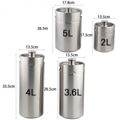 2L 3.6L 4L 5L 10L Stainless Steel Homebrew Beer Growler Beer Bottle