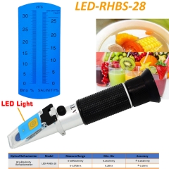 LED-RHBS-28 ATC Brix 0-32% salinity 0-28%optical refractometer