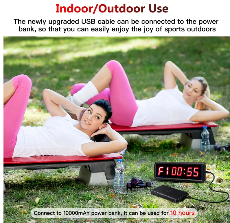 TM-143 Programmable Remote control LED crossfit timer Interval Timer ...