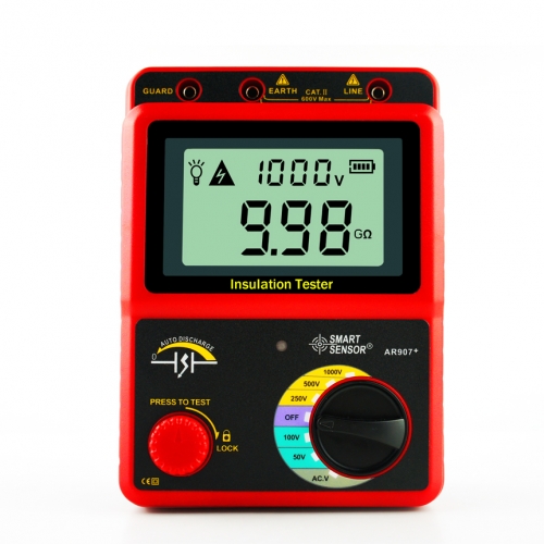 AR907A High Voltage Insulation Tester 50V / 100V / 250V / 500V / 1000V