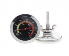 KT-51 BBQ Smoker Bakeware F/C 2" Stainless Steel Oven Dual Gage 400 Degree Thermometer Pit Bimetallic Quick Response Temp Gauge