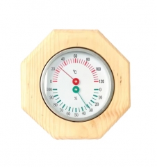 Hygrometer thermometer wood frame double table wall hanging household sauna temperature and humidity meter