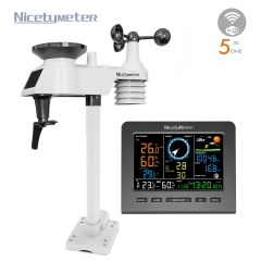 FT0366WF WiFi Wireless Weather Station Color Display With 5-in-1 Integrated Sensor Wunderground and Weathercloud Compatible