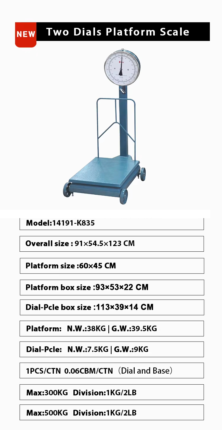 Machine Metal Scale Pointer FF1976-K835 Pig Iron Scale Platform Scale 300kg/500kg Mechanical Spring ...