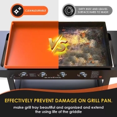 YH-BKM Reusable 36 Inch Silicone Griddle Mat Upgraded Full Edge Protective BBQ Mat Silicone Griddle Cover for Blackstone Cover