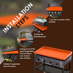 YH-BKM Reusable 36 Inch Silicone Griddle Mat Upgraded Full Edge Protective BBQ Mat Silicone Griddle Cover for Blackstone Cover
