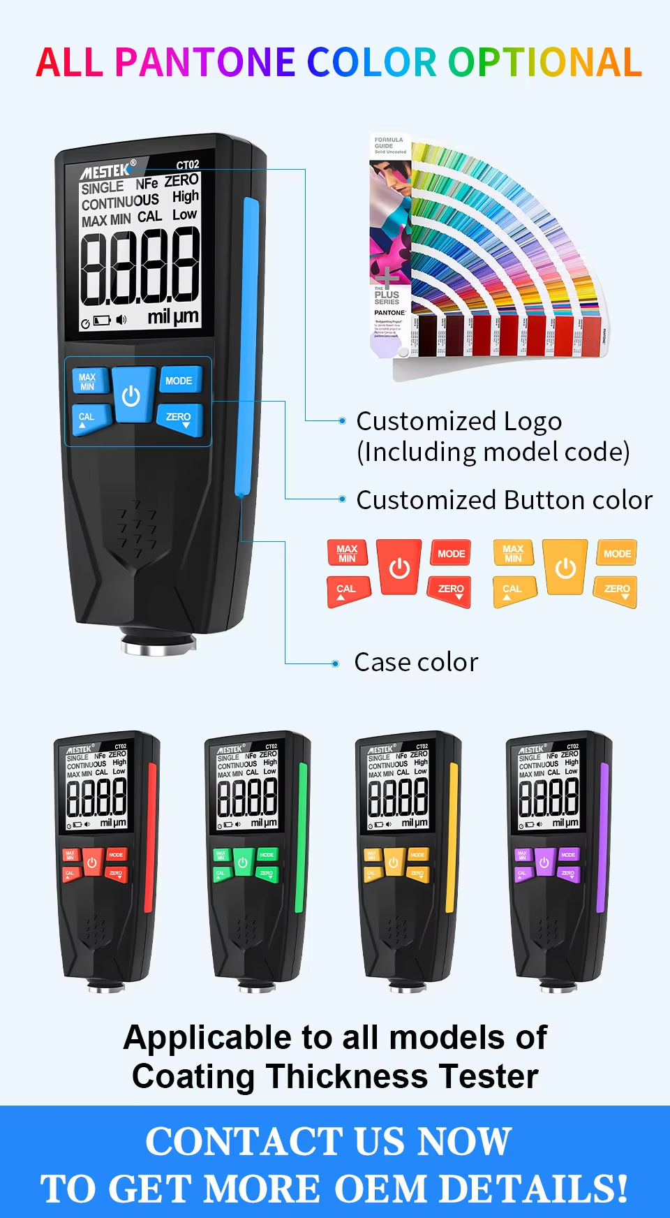 CT02 Car Paint Film Coating Thickness Gauge Meter Tester Instrument Fe ...