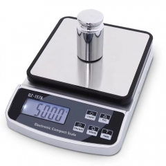 QZ-157A-15kg 15000g/1g Household Stainless Steel Electronic Kitchen Food Scale Ingredients Baking LCD Digital Display Scale Kitchen Weight Scale