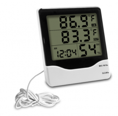 DTH-8020 Digital Thermometer Hygrometer High Durability Plastic Outdoor Product Clock Alarm clock