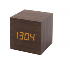 HX-0613A Hot Selling Wooden LED Alarm Clock Voice Controll