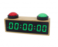 HX-9015AB Bamboo LED Alarm Clock Stopwatch Temperature