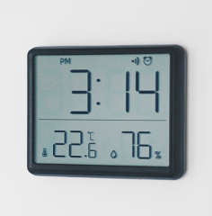 X-8218 clock factory lcd alarm clock with temperature and humidity sensor