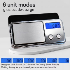 ACCT908 100g/0.01g Silver Digital Rectangular Mini Digital Pocket Scale with Lid 300g Capacity High Precision Customizable Home Weight Measuring