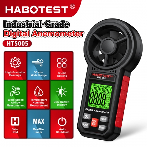 Industrial-Grade Miniature Digital Anemometer HT5005