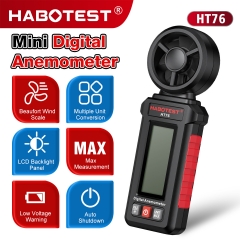 HT76 Digital Anemometer Handheld High Accuracy Wind Speed Meter IP67 Rated ABS Material Outdoor Sailing Drone Flying Measurement