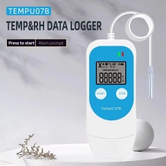 TempU 07B  Temperature & Humidity Recorder LCD Display Data Logger with Alarm & Press-to-Start for Cold Chain Transportation