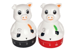 MT304 ABS Plastic Eco-Friendly Cartoon Pig 60 Minute Countdown Manual Mechanical Kitchen Timer