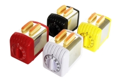 MT607 Wholesale Mechanical Plastic Toaster Shaped 60-Minute Countdown Kitchen Timer Clock