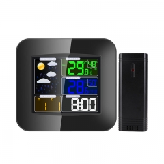 TS-75 Modern Single Face Digital Thermometer Hygrometer with Alarm ABS Wall Clock for Living Room Featuring Calendars Design
