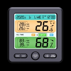 TS-6211 Mini LCD Wireless Indoor/Outdoor Thermometer & Hygrometer Multifunctional Wall Clock with Customized OEM & ODM Support Weather Station