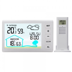 TS-FT006 Wireless Indoor/Outdoor Weather Station with Color Display Digital Thermometer Atomic Clock Forecast Plastic Construction