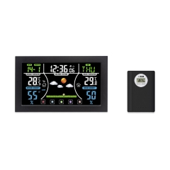 JM-H164G-Colour Wireless Weather Station Indoor/Outdoor Thermometer Barometer Clock Humidity Gauge Sensor Made Durable Plastic Digital Clock
