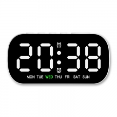 YD-5507 Adjustable Brightness Digital Alarm Clock Date Time Display Custom Logo Desktop Bedside Table for Bedroom/Office Modern Design