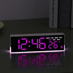 YD-5519 LED Bedside Lamp Clock with Gentle Ambient Light Temperature Display Fahrenheit Celsius Switch Night Light