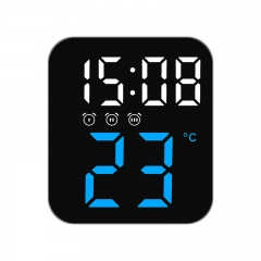 YD-8015 New Multifunctional Colorful Display Temperature Calendar Simple LED Digital Alarm Wall Clock Home Decor