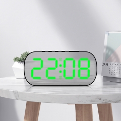 YD-6637 Rechargeable Digital Alarm Clock Snooze Night Mode Table Clock USB Temperature Time Display LED Clocks