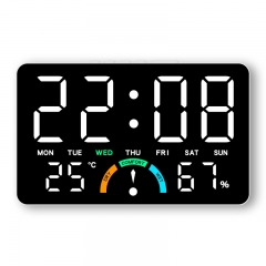 YD-GH9007 OEM/ODM Desk Table Clock Room Bedside Digital Clock Large Display Temperature Humidity Smart Led Alarm Clock