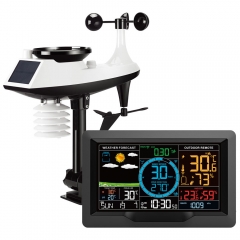 JS-3390A 7 In1 Digital Hygrometer Temperature Professional Wireless Indoor Outdoor Complete Clock Weather Station With Rain Gauge