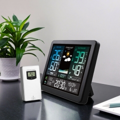 JS-3566BN Digital Wireless Indoor/Outdoor Thermometer Hygrometer Smart Sensor for Kitchen Temperature Humidity Readout Plastic