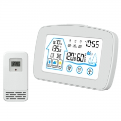 YJ-5003 LCD Digital Clock Color 433HMz Weather Station Indoor Outdoor Temperature Humidity Meter Outdoor Sensor OEM