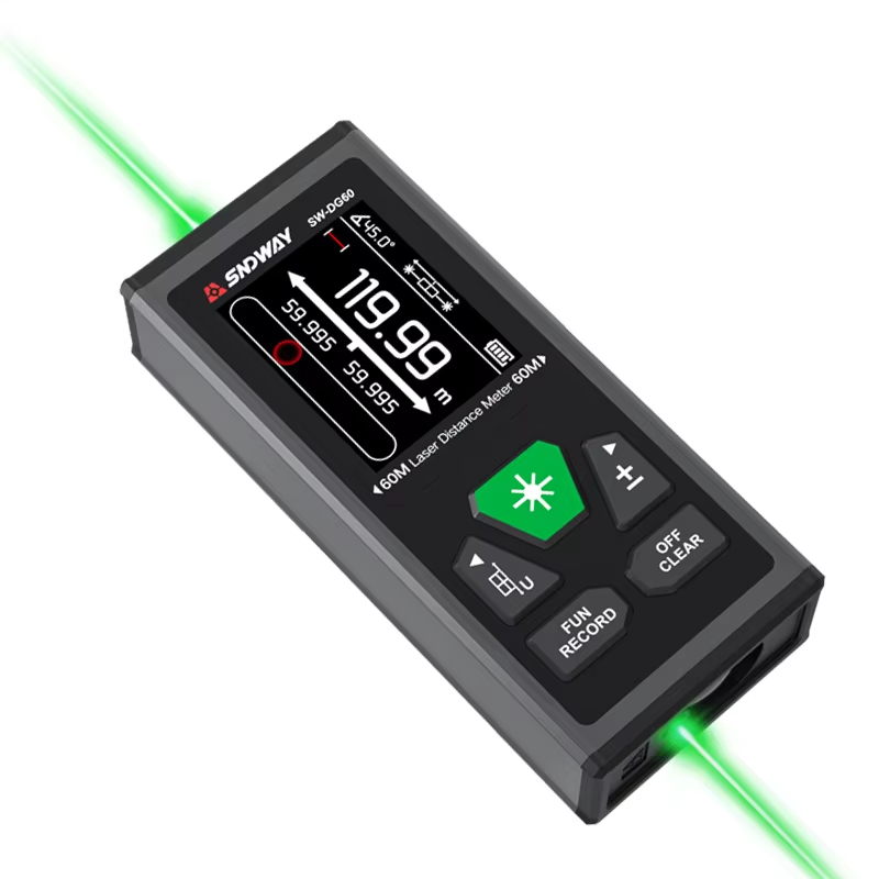 SNDWAY SW-DG100 200m Dual Laser Distance Meter Green Laser Industrial ...
