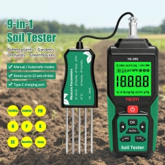 YG-09S 9-in-1 Multifunctional Soil Tester NPK pH EC Humidity Temperature Salinity Fertility Analyzer Farm Soil Testing Equipment