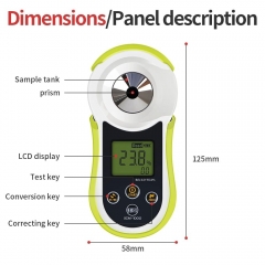SCM-1000 0-55% Brix Digital Sugar Refractometer Range Fruit Juice Sugar Meter Automatic TEMP