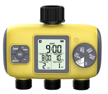 Inhocon 3 Zone Sprinkler Timer, Outdoor Water Timer, Programmable Hose Faucet Timer, Automatic Garden Watering System Irrigation Timer for Garden, Lawn, Yard YZD03