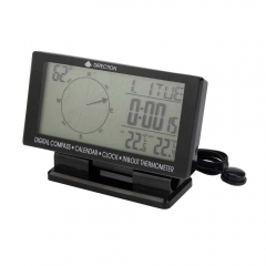 CD60 New 12V Auto Digital Thermometer & Voltmeter Clock Indoor/Outdoor Car Temperature Monitor