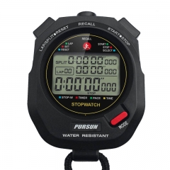 PS1006 0.001s Professional Multifunctional Sports Stopawtch 10 Memory Lap Split Time 3 Rows Digital Stopwatch Timers Tools