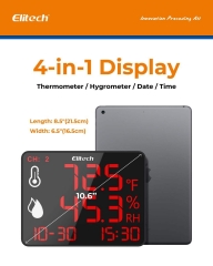 DR-230W-THE Elitech Wireless Hygrometer Thermometer Data Logger Temperature Humidity Recording Data Storage Export External Sensor