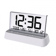 MS-3572 Large Digital Alarm Clock with Snooze Feature Electronic Table Desk Backlight Wireless Smart Thermometer Hygrometer Time Clock