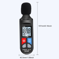 SK-38 Industrial Digital Sound Level Meter with Level Sensor 30-130dB Range 1.5dB/5dB Accuracy Portable Noise Meter