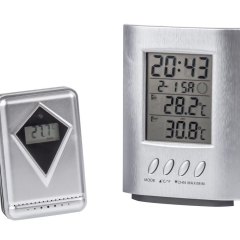 SH-157 Wireless Digital Indoor Outdoor Thermometer Remote Sensor LCD Clock ℃/℉ Max Min Memory Desk Wall Home Temperature Station