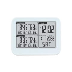 SH-057 Digital Wireless Dual-Display Indoor/Outdoor Thermometer Hygrometer Home Temperature & Humidity Monitor Calendar Alarm Clock