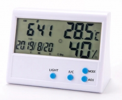TH902 Digltal Electronic Temperature and Humidity Tester Large LCD Display Digital Indoor Thermometer Time and Date