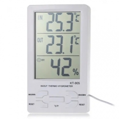KT-905 Digital LCD Hygrometer with Clock Calendar and Date Display Thermometer for Household Use OEM Supported