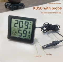 KD-50L Smile and Probe with 1.5 line high precision electronic hygrometer high and low temperature humidity recording ultra-thin large screen